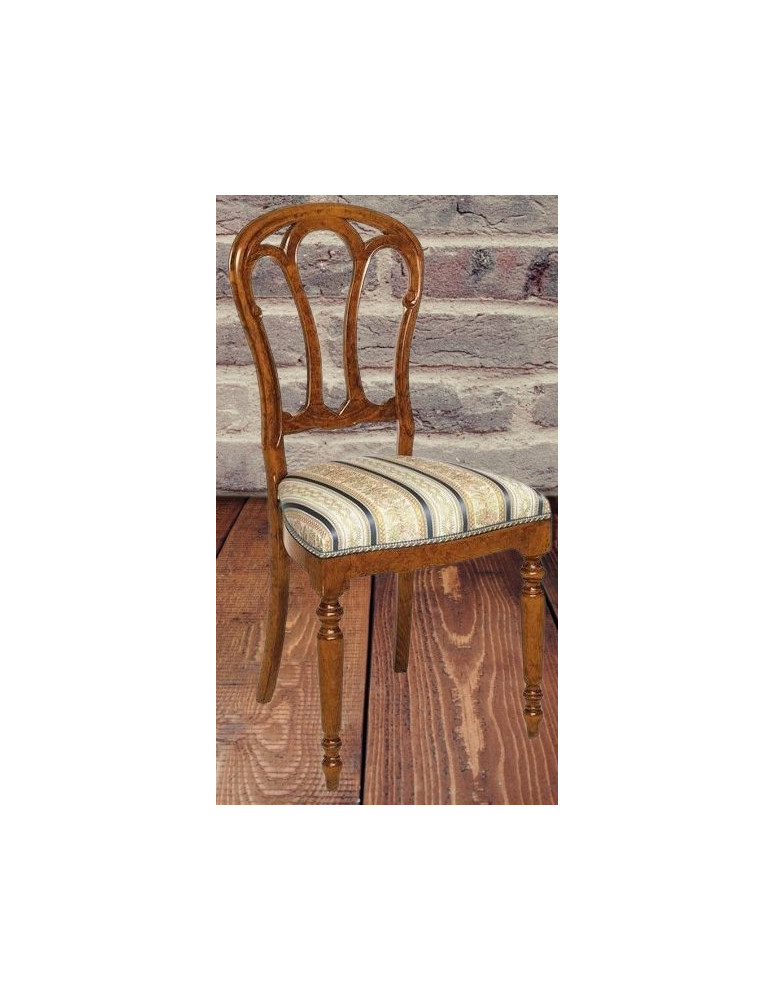 SEDIA IMBOTTITA CLASSICA IN LEGNO MASSELLO