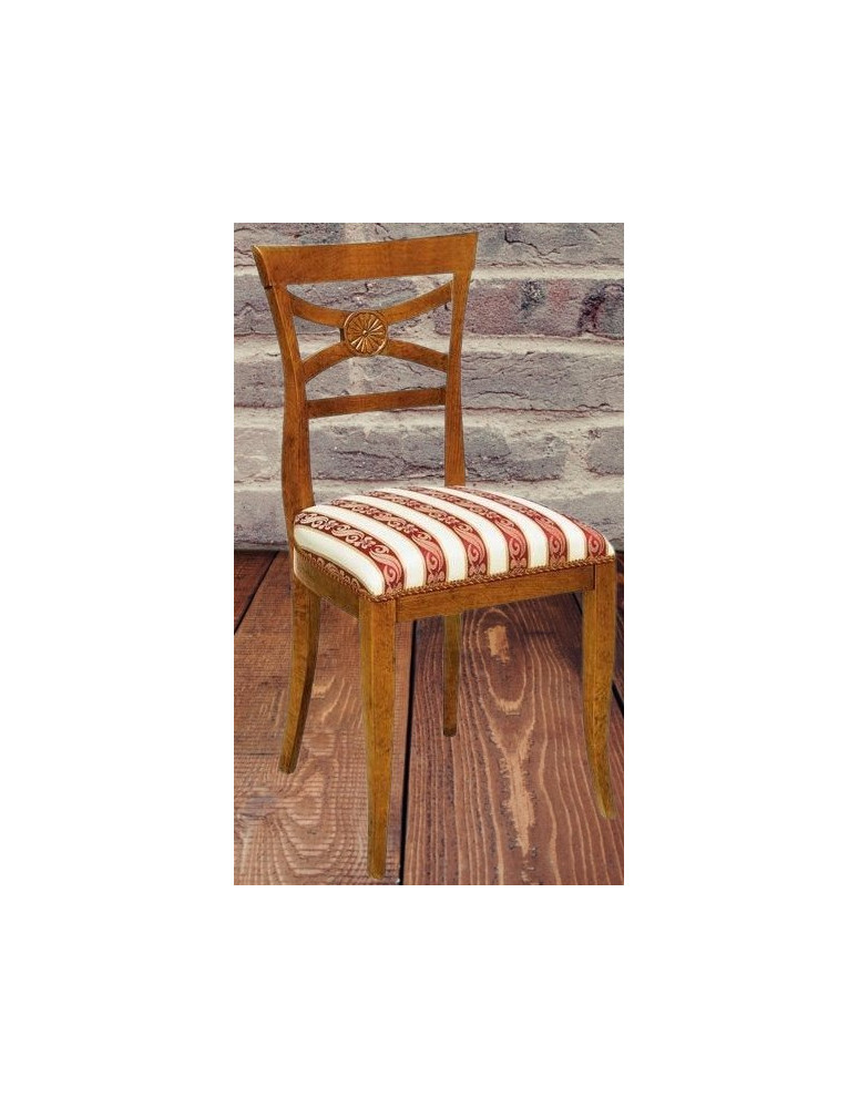 SEDIA IMBOTTITA CLASSICA IN LEGNO MASSELLO