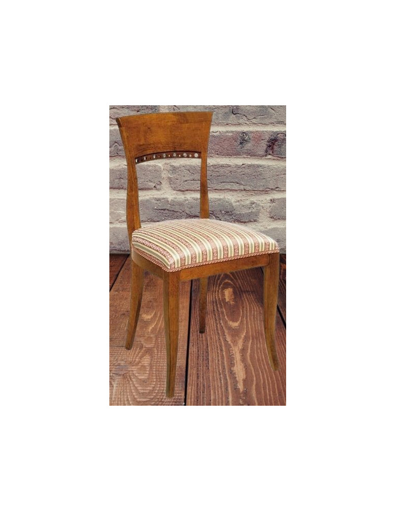 SEDIA IMBOTTITA CLASSICA IN LEGNO MASSELLO