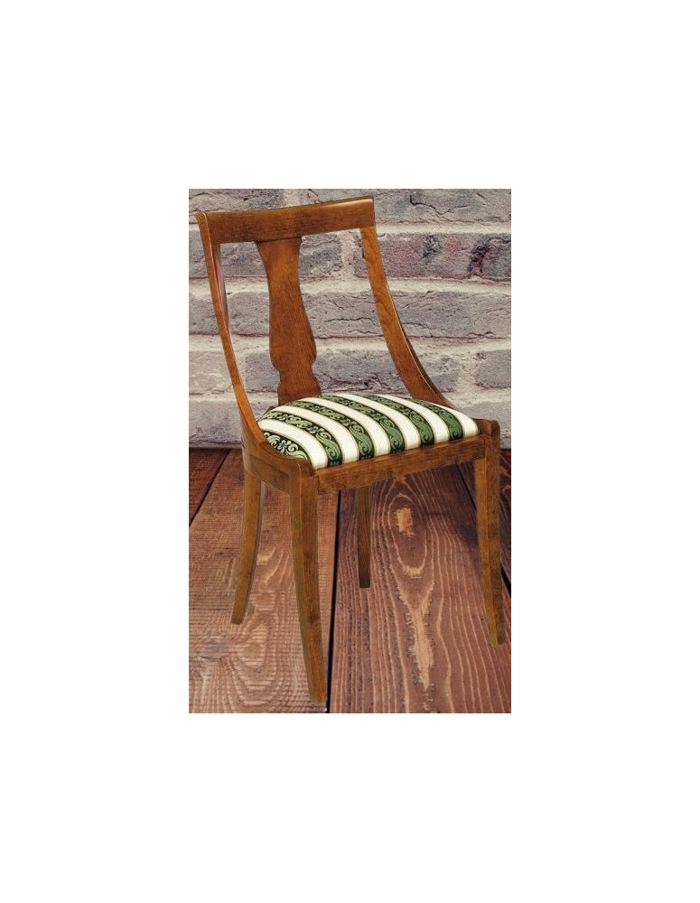 SEDIA IMBOTTITA CLASSICA IN LEGNO MASSELLO