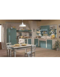 CUCINA IN MURATURA SU MISURA MURATURA E DECAPE AZZURRO