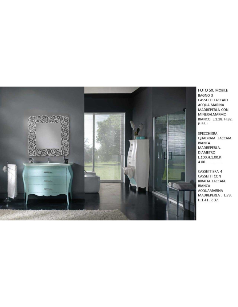 MOBILE BAGNO 3  CASSETTI +SPECCHIERA+ CASSETTIERA 4 CASSETTI