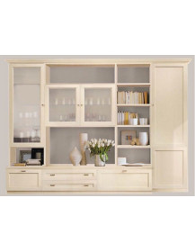 SOGGIORNO LACCCATO AVORIO CON VETRINE