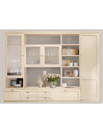 SOGGIORNO LACCCATO AVORIO CON VETRINE