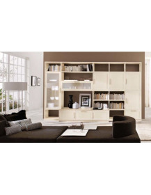 SOGGIORNO LACCATO CON LIBRERIA