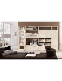 SOGGIORNO LACCATO CON LIBRERIA