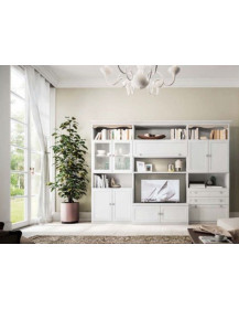 SOGGIORNO LACCATO BIANCO CON VANO TV