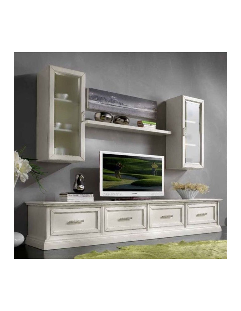 SOGGIORNO 4 CASSETTI CON VETRINE LACCATO