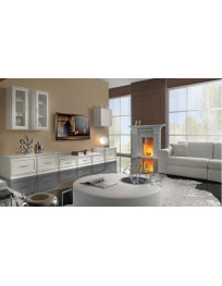 COMPOSIZIONE LINEARE LACCATA AVORIO DECAPE ANTICATO