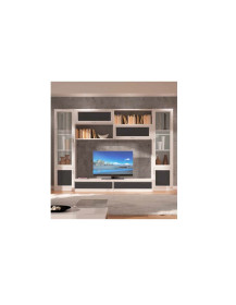 SOGGIORNO LACCATO CON  PANNELLI IN GRAFITE