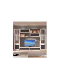 SOGGIORNO LACCATO CON  PANNELLI IN GRAFITE