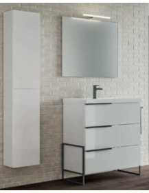 BAGNO DA CM 80 A TERRA.LAVABO SPALLA ALTA  SPECCHIERA DA 80 CM