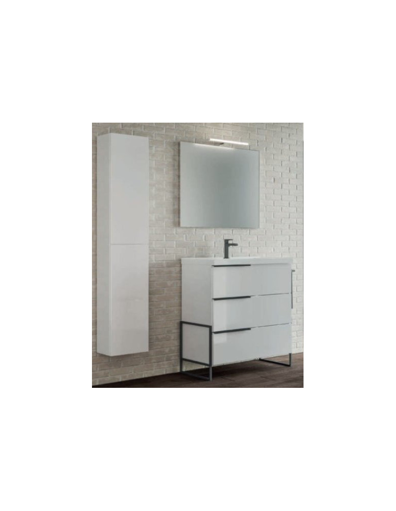 BAGNO DA CM 80 A TERRA.LAVABO SPALLA ALTA  SPECCHIERA DA 80 CM
