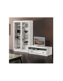 SOGGIORNO IN LEGNO E VANO TV PIU VETRINA LATERALE