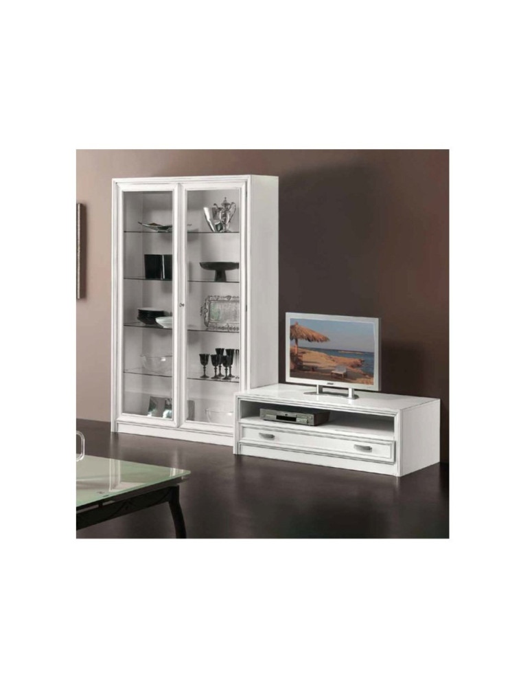 SOGGIORNO IN LEGNO E VANO TV PIU VETRINA LATERALE