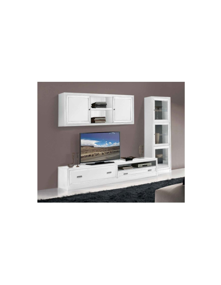 SOGGIORNO IN LEGNO E VANO TV PIU VETRINA LATERALE