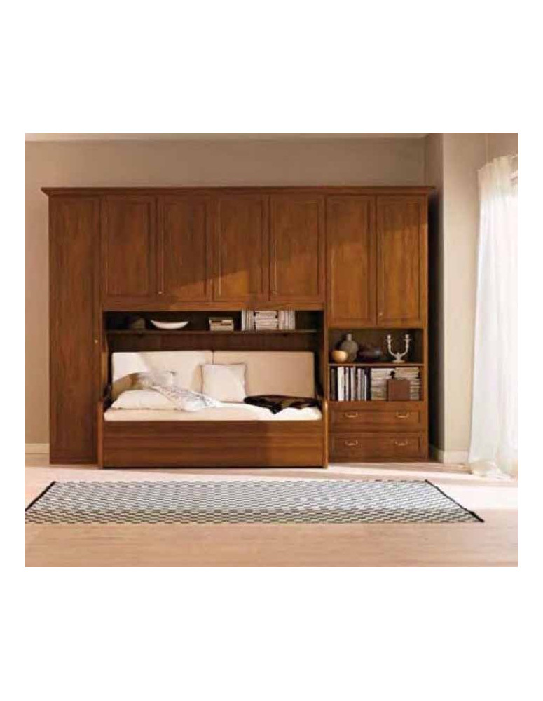 CAMERETTA NOCE CON DIVANO A LETTO E RETE SOTTO