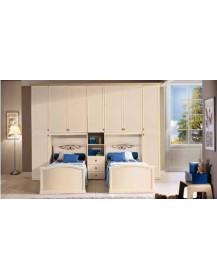 CAMERETTA PATINATA BEIGE CON DUE LETTINI CON INSERTO