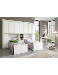 CAMERETTA A PONTE CON DUE LETTINI CON INSERTO CON PROFILI SUL VERDINO