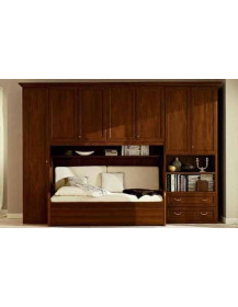 ARMADIO A PONTE CON DIVANO LETTO E CASSONE ESTRAIBILE