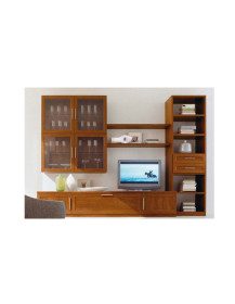 SOGGIORNO CON MENSOLE CENTRALI E VETRINA 4 ANTE