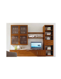 SOGGIORNO CON MENSOLE CENTRALI E VETRINA 4 ANTE