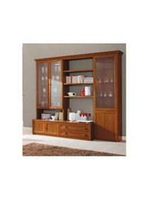 COMPOSIZIONE SOGGIORNO CON 3 PORTE A VETRINA