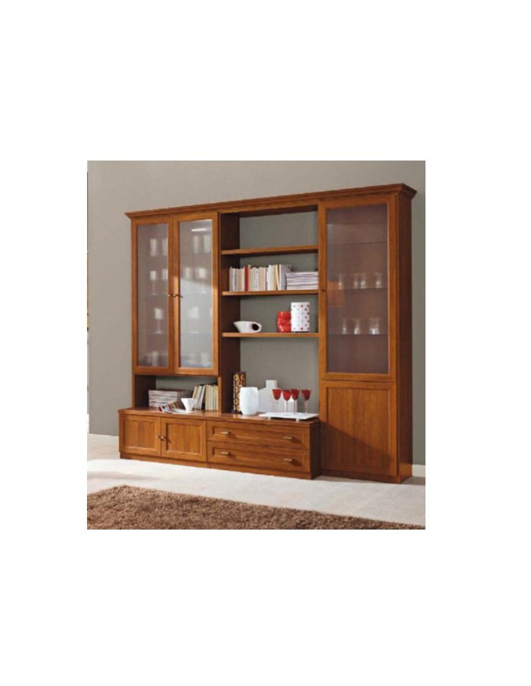 COMPOSIZIONE SOGGIORNO CON 3 PORTE A VETRINA