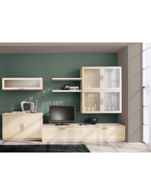 SOGGIORNO LACCATO CON 5 ANTE VETRO CON TOMBO