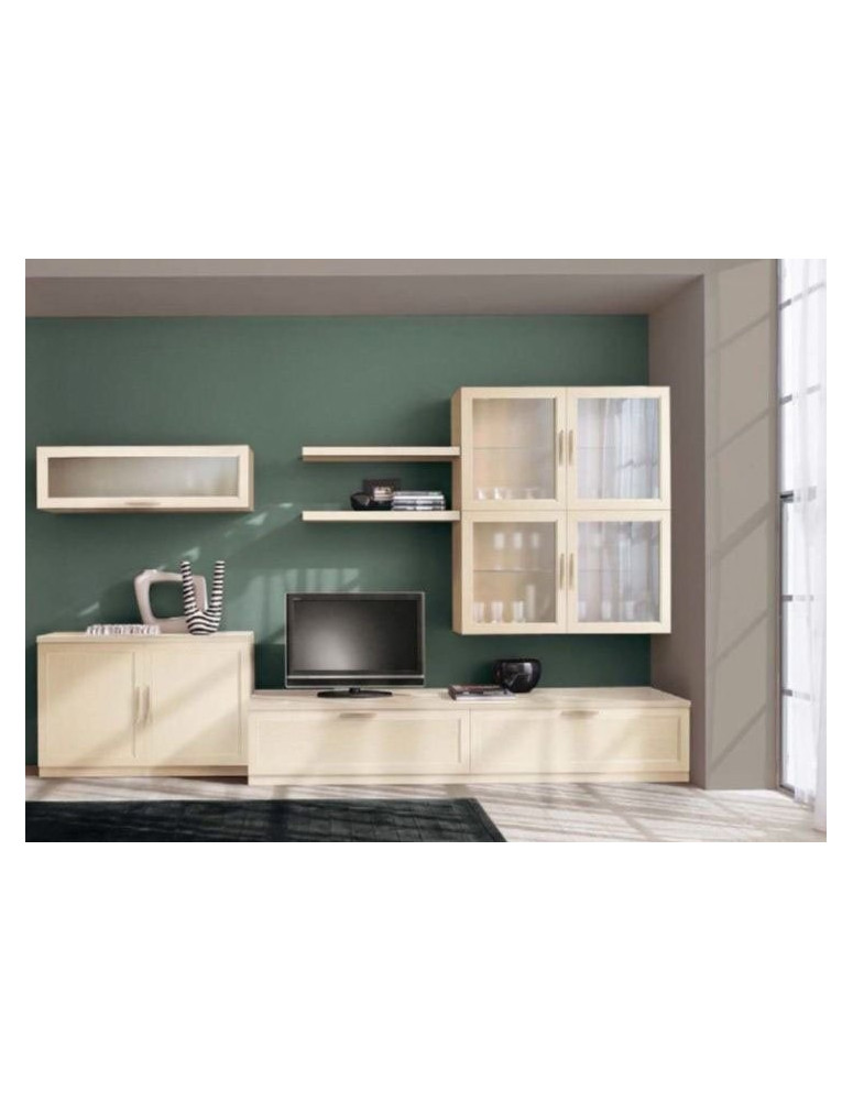 SOGGIORNO LACCATO CON 5 ANTE VETRO CON TOMBO