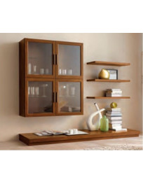 SOGGIORNO VERNICIATO NOCE CON CESTONI