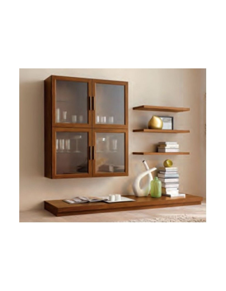 SOGGIORNO VERNICIATO NOCE CON CESTONI