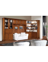 SOGGIORNO IN LEGNO CON VANO ALCOVA PER DIVANO ANGOLARE