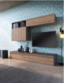 SOGGIORNO BIANCO CON  ZOCCOLO E CASSETTI