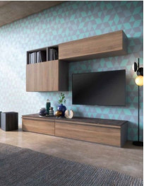 SOGGIORNO BIANCO CON  ZOCCOLO E CASSETTI