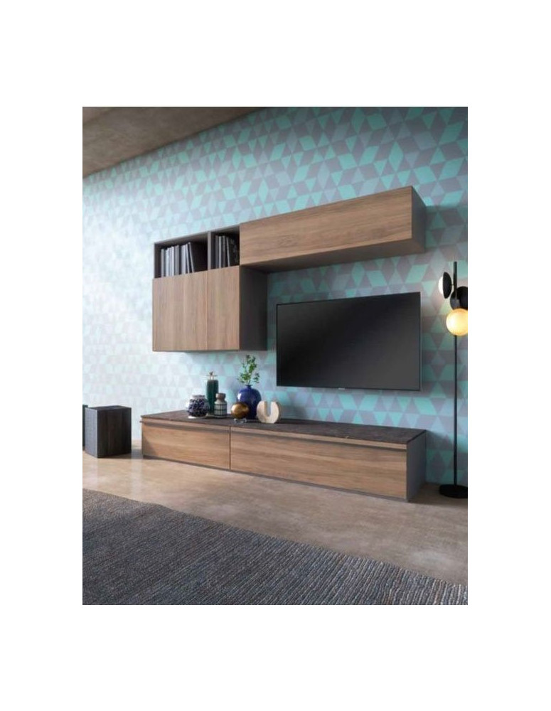 SOGGIORNO BIANCO CON  ZOCCOLO E CASSETTI