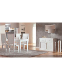 SOGGIORNO LACCATO CON TAVOLO 4 SEDIE E CREDENZA
