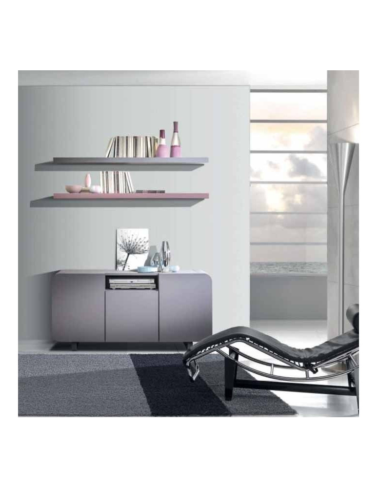 SOGGIORNO CON MADIA E MENSOLE SOSPESE