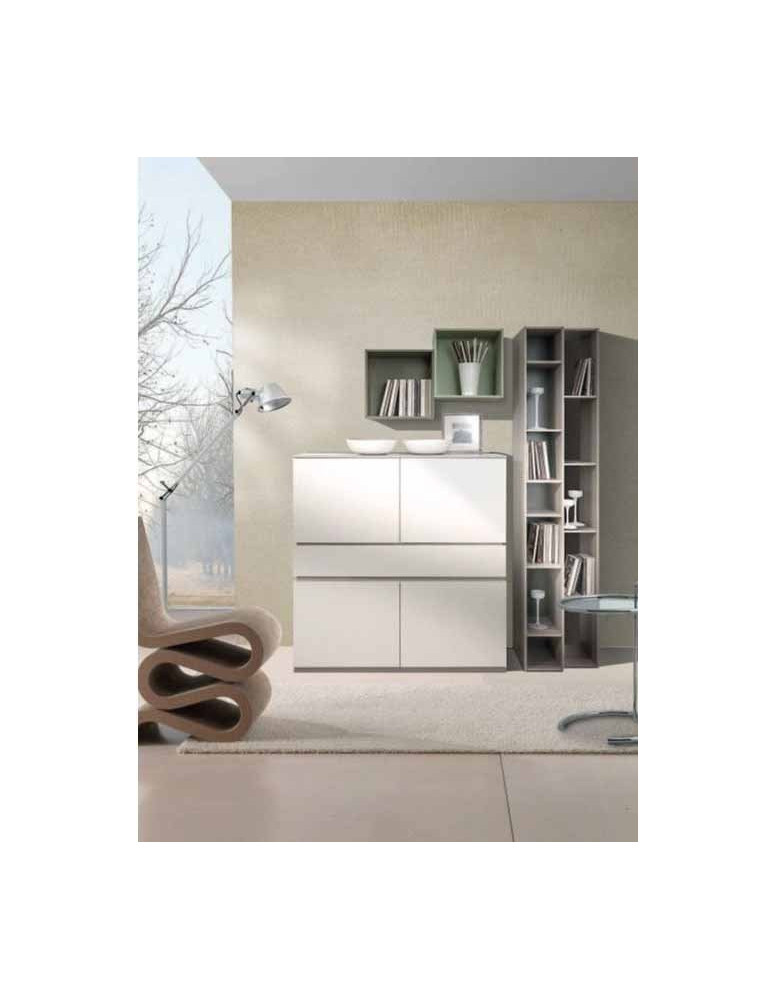 SOGGIORNO CON MADIA E LIBRERIA