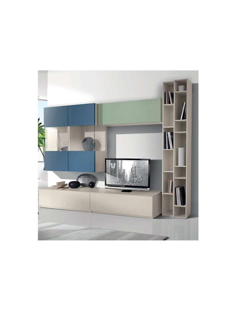 SOGGIORNO CON TRE ESSENZE E LIBRERIA APERTA SULLA DESTRA