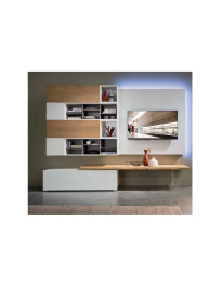 SOGGIORNO BIANCO OPACO E ROVERE NATURALE