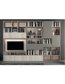 SOGGIORNO OLMO CHIARO CON LIBRERIA