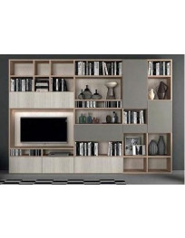 SOGGIORNO OLMO CHIARO CON LIBRERIA