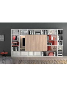 SOGGIORNO CON PORTA SCORREVOLE,LIBRERIA E VANO TV