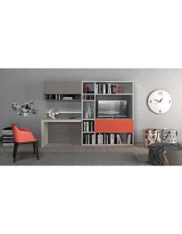 SOGGIORNO FINITURA FRASSINO CENERE, LACCATO OPACO CORALLO