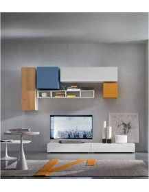 SOGGIORNO FRASSINO BIANCO ROVERE NATURALE E OCEANO