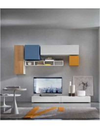 SOGGIORNO FRASSINO BIANCO ROVERE NATURALE E OCEANO