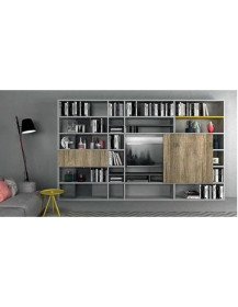 SOGGIORNO CON PORTA SCORREVOLE E LIBRERIA