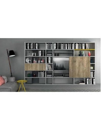 SOGGIORNO CON PORTA SCORREVOLE E LIBRERIA