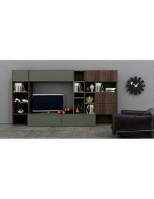 SOGGIORNO FINITURA VERDE MILITARE E OLMO GRIGIO